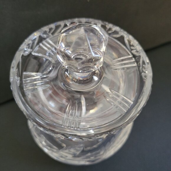 Handcrafted Cut Crystal Lidded Jar Condiment Honey - Picture 6 of 8